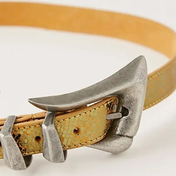 NWT Free People Billie Leather Belt in Wild Side - Picture 2 of 6